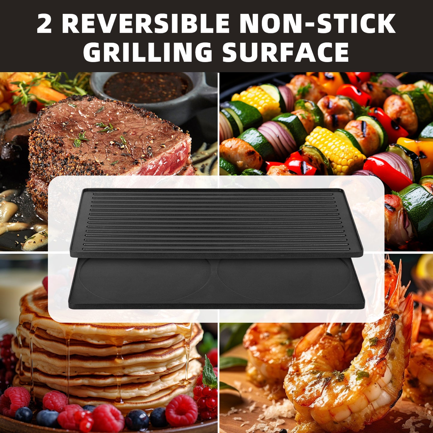 Techwood Raclette Grill, Electric Table Indoor Grill Korean BBQ Grill, Removable 2-in-1 Non-Stick Grill Plate, 1500W Fast Heating with Nonstick Griddle Serves up to 8 People for Parties and Family Fun(Black)