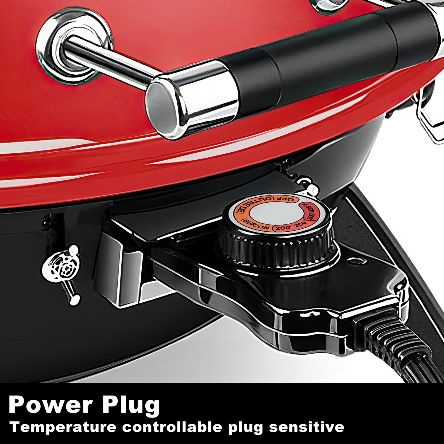 Techwood Electric BBQ Grill,1600WTabletop Grill, Double Layer Design, Portable Removable Grill, Indoor/Outdoor Electric Grill for Indoor & Outdoor Use(Red)