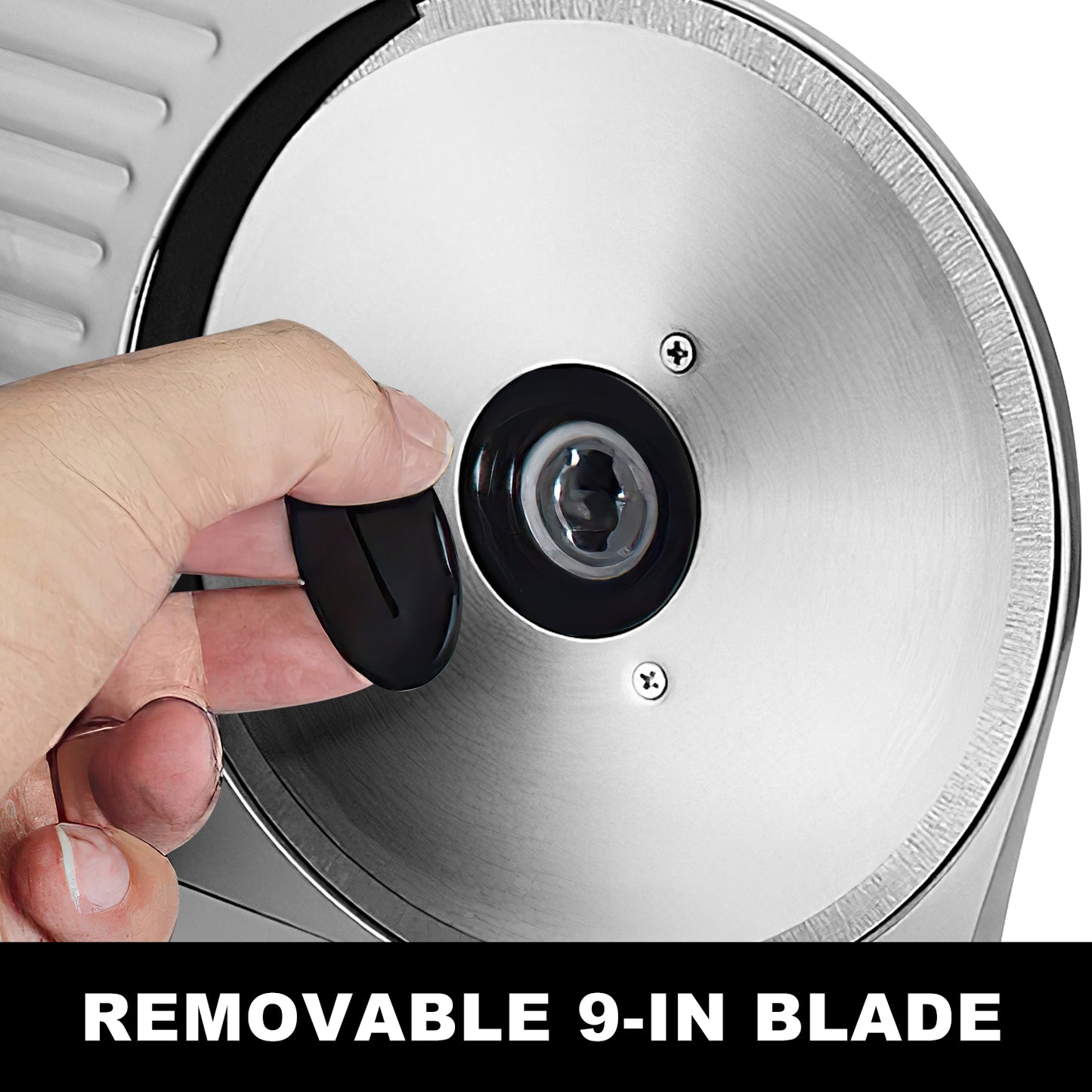 Techwood Meat Slicer, Electric Deil Food Slicer with 9" Removable Stainless Steel Blade, Deli Cheese Fruit Vegetable Bread Cutter with Adjustable Knob for Thickness, Child Lock - For Home Use(Silver Double Blade)
