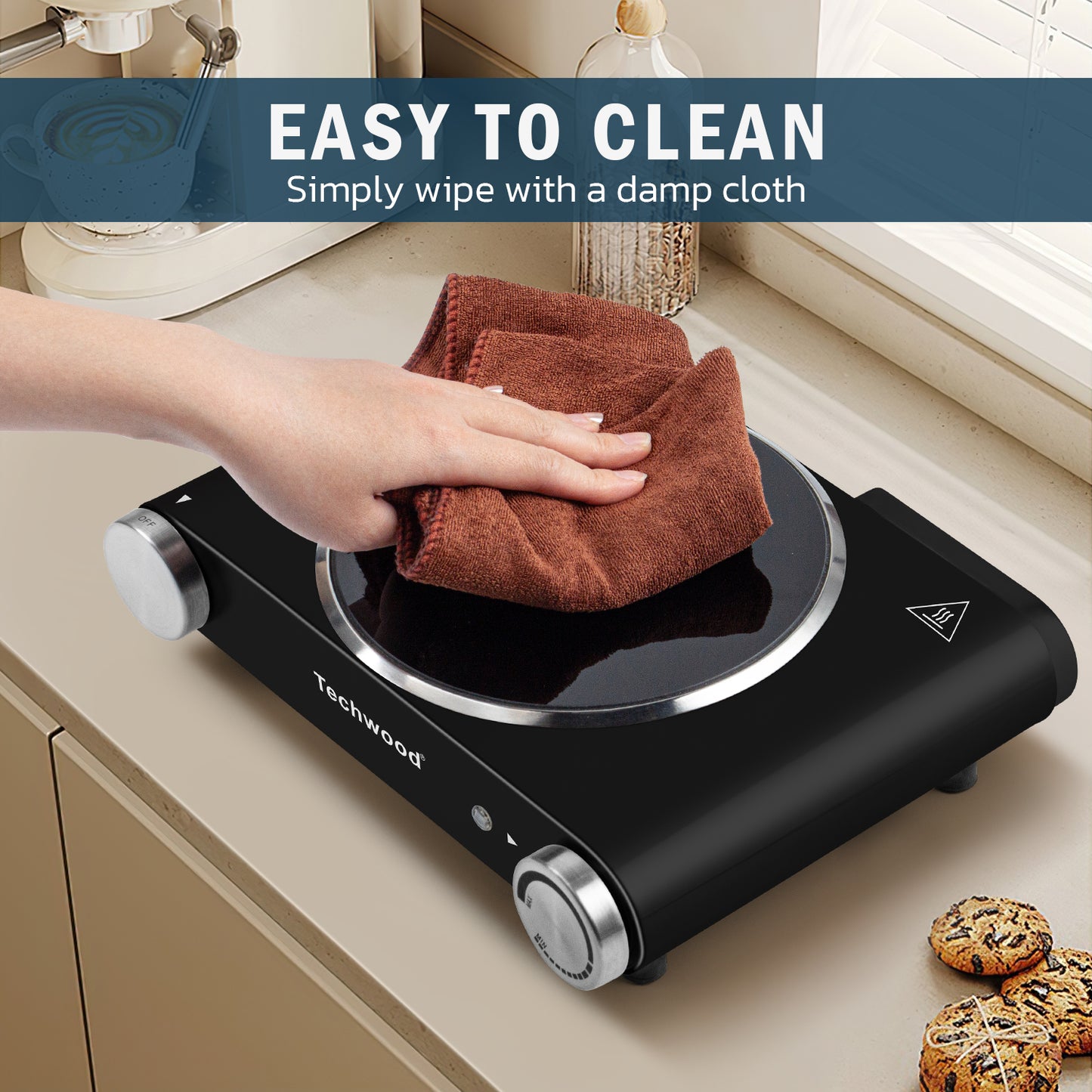 Techwood 1200W Infrared Ceramic Single Hot Plate(Black)