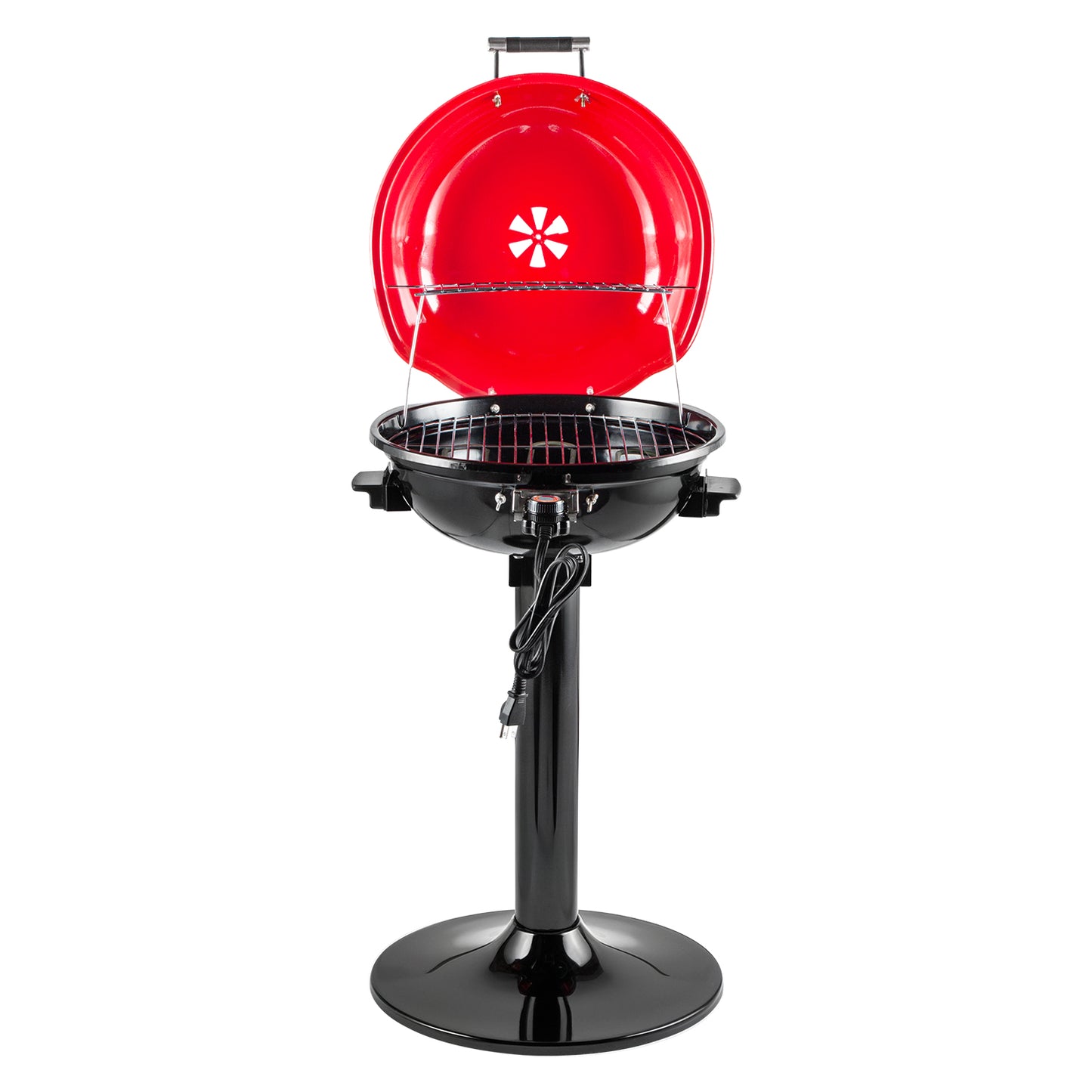Techwood Electric BBQ Grill 1600W (Stand Black BBQ Grills),15-Serving Indoor/Outdoor Electric Grill for Indoor & Outdoor Use, Portable Removable Stand Grill, Double Layer Design(Red)