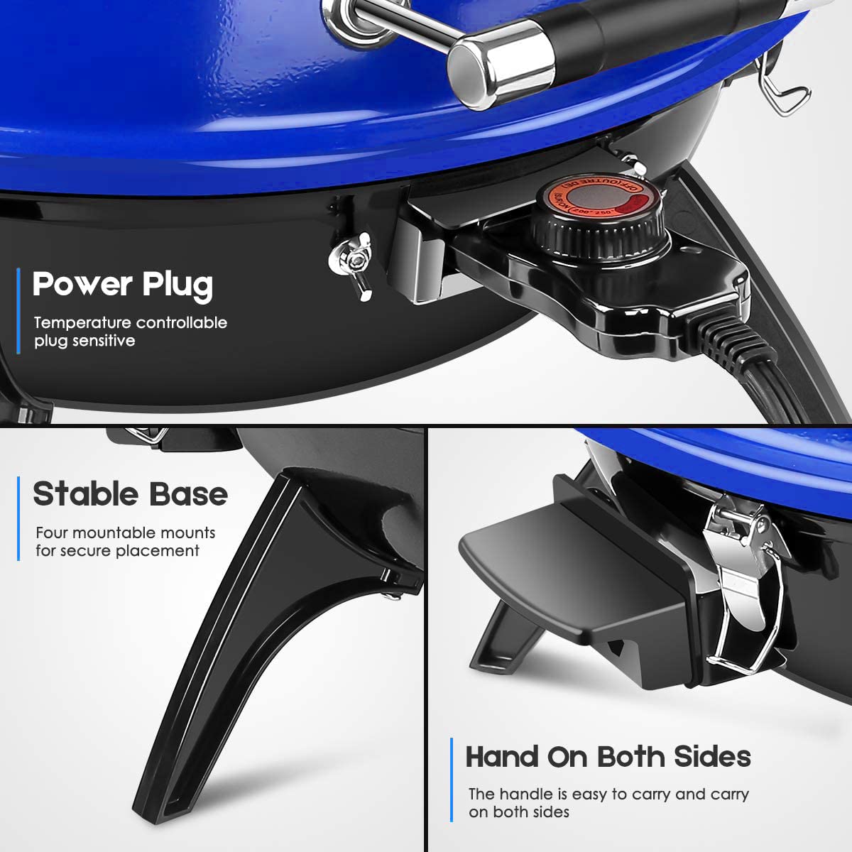 Techwood 15-Serving Electric BBQ Grill for Indoor & Outdoor Use(Blue)