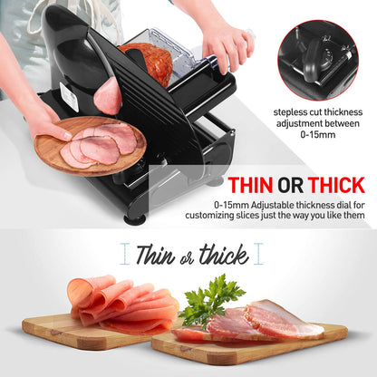 Techwood 9 Inch Detachable Food Slicer(Black Simgle Blade)