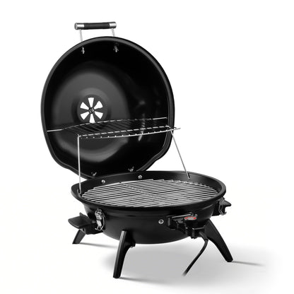 Techwood Electric BBQ Grill, Double Layer Design, Portable Removable Grill,1600WTabletop Grill, Indoor/Outdoor Electric Grill for Indoor & Outdoor Use(Black)