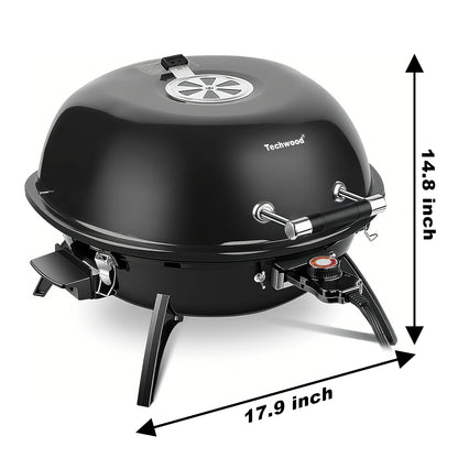Techwood Electric BBQ Grill, Double Layer Design, Portable Removable Grill,1600WTabletop Grill, Indoor/Outdoor Electric Grill for Indoor & Outdoor Use(Black)