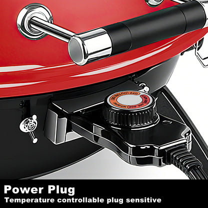 Techwood Electric BBQ Grill,1600WTabletop Grill, Double Layer Design, Portable Removable Grill, Indoor/Outdoor Electric Grill for Indoor & Outdoor Use(Red)