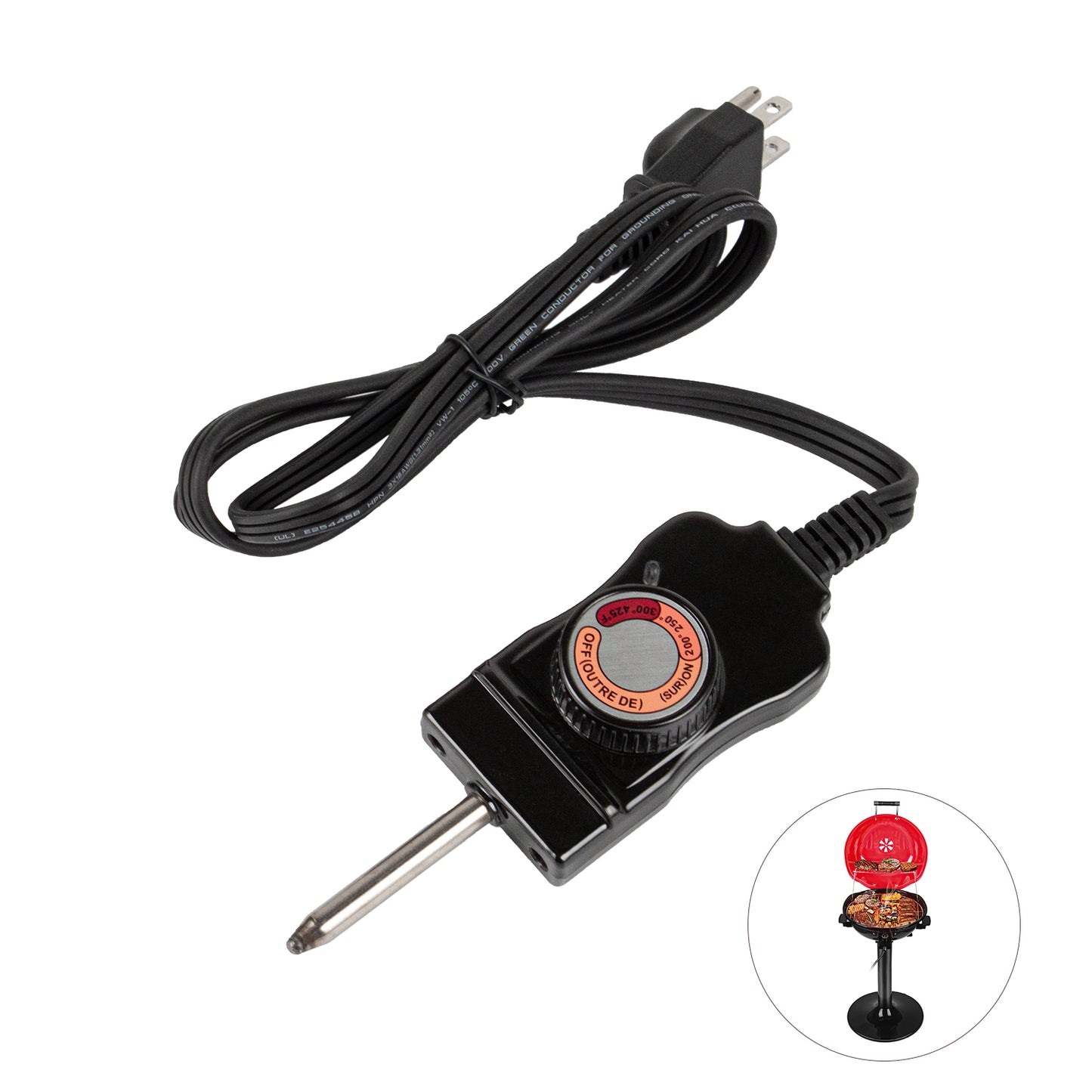Genuine Power Cord for Techwood TWBG-01S Smokeless Electric Grill