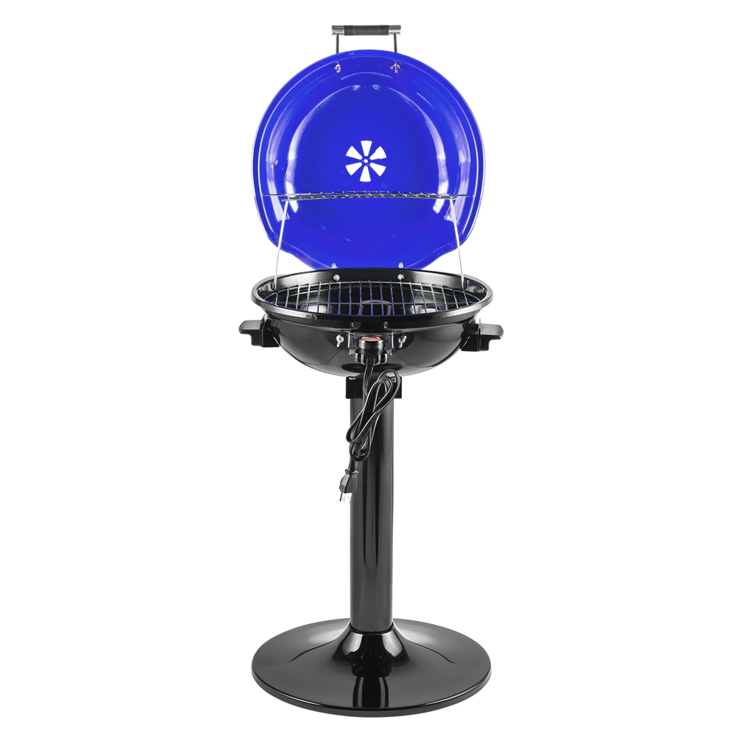 Techwood Electric BBQ Grill 1600W (Stand Black BBQ Grills),15-Serving Indoor/Outdoor Electric Grill for Indoor & Outdoor Use, Double Layer Design, Portable Removable Stand Grill,(Blue)