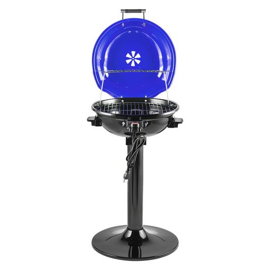 Techwood Electric BBQ Grill 1600W (Stand Black BBQ Grills),15-Serving Indoor/Outdoor Electric Grill for Indoor & Outdoor Use, Double Layer Design, Portable Removable Stand Grill,(Blue)