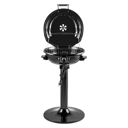 Techwood Electric BBQ Grill 1600W (Stand Black BBQ Grills),15-Serving Indoor/Outdoor Electric Grill for Indoor & Outdoor Use, Portable Removable Stand Grill, Double Layer Design(Black)