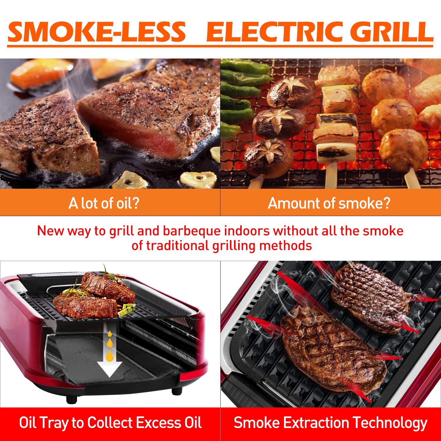 Clearance Depot - New Techwood Indoor Smokeless Grill 1500W