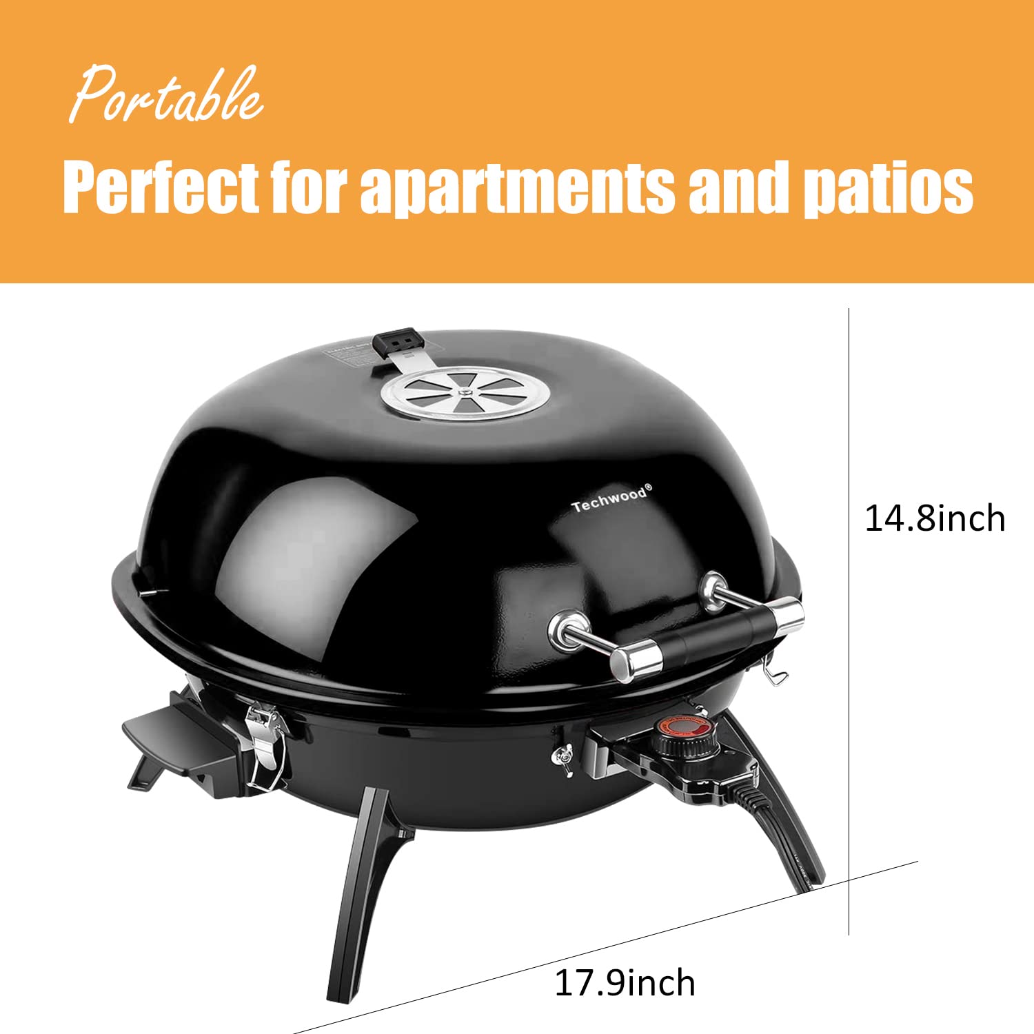 Techwood 15-Serving Electric BBQ Grill for Indoor & Outdoor Use