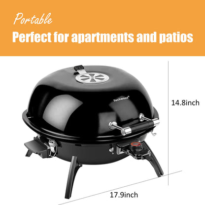Techwood Electric BBQ Grill, Double Layer Design, Portable Removable Grill,1600WTabletop Grill, Indoor/Outdoor Electric Grill for Indoor & Outdoor Use(Black)