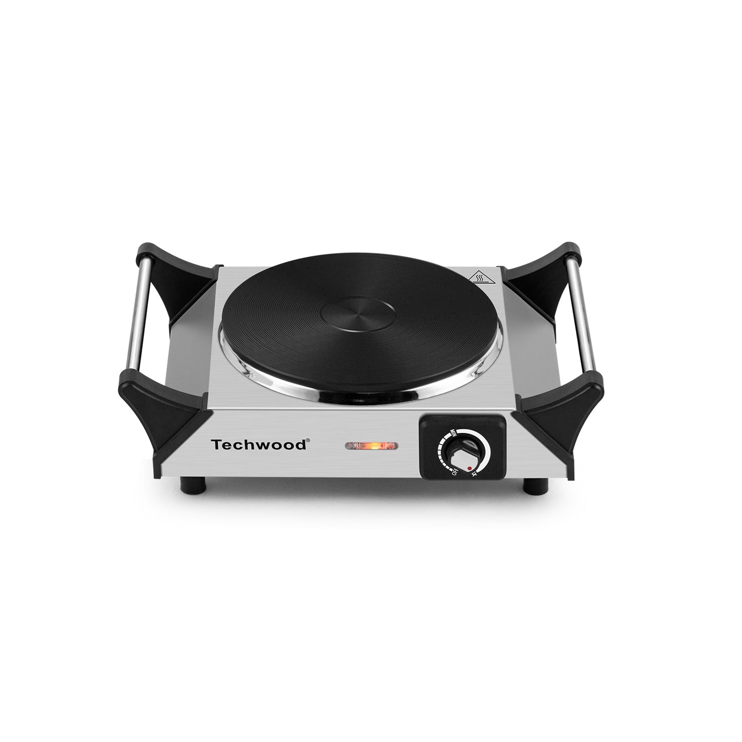 Techwood 1500W Stainless Steel Single Hot Plate with Stay Cool Handle(Silver)
