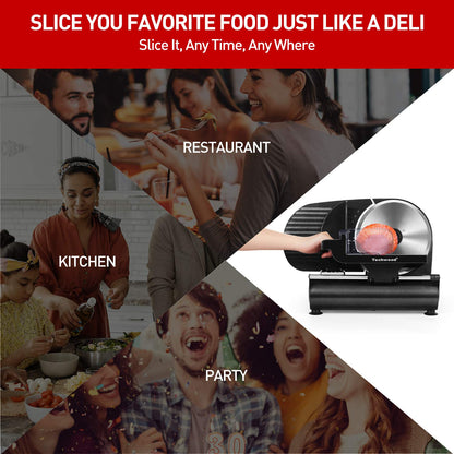 Techwood 9 Inch Detachable Food Slicer(Black)