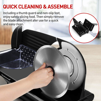 Techwood 9 Inch Detachable Food Slicer(Black)