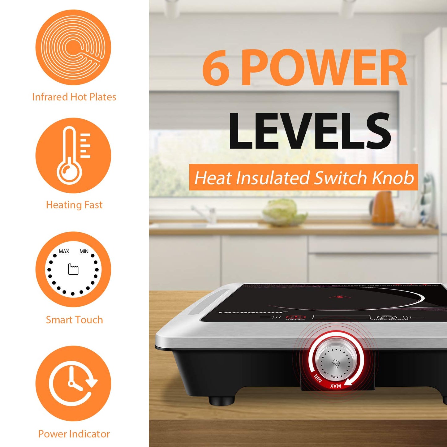 Techwood 1500W Countertop Infrared Ceramic Hot Plate