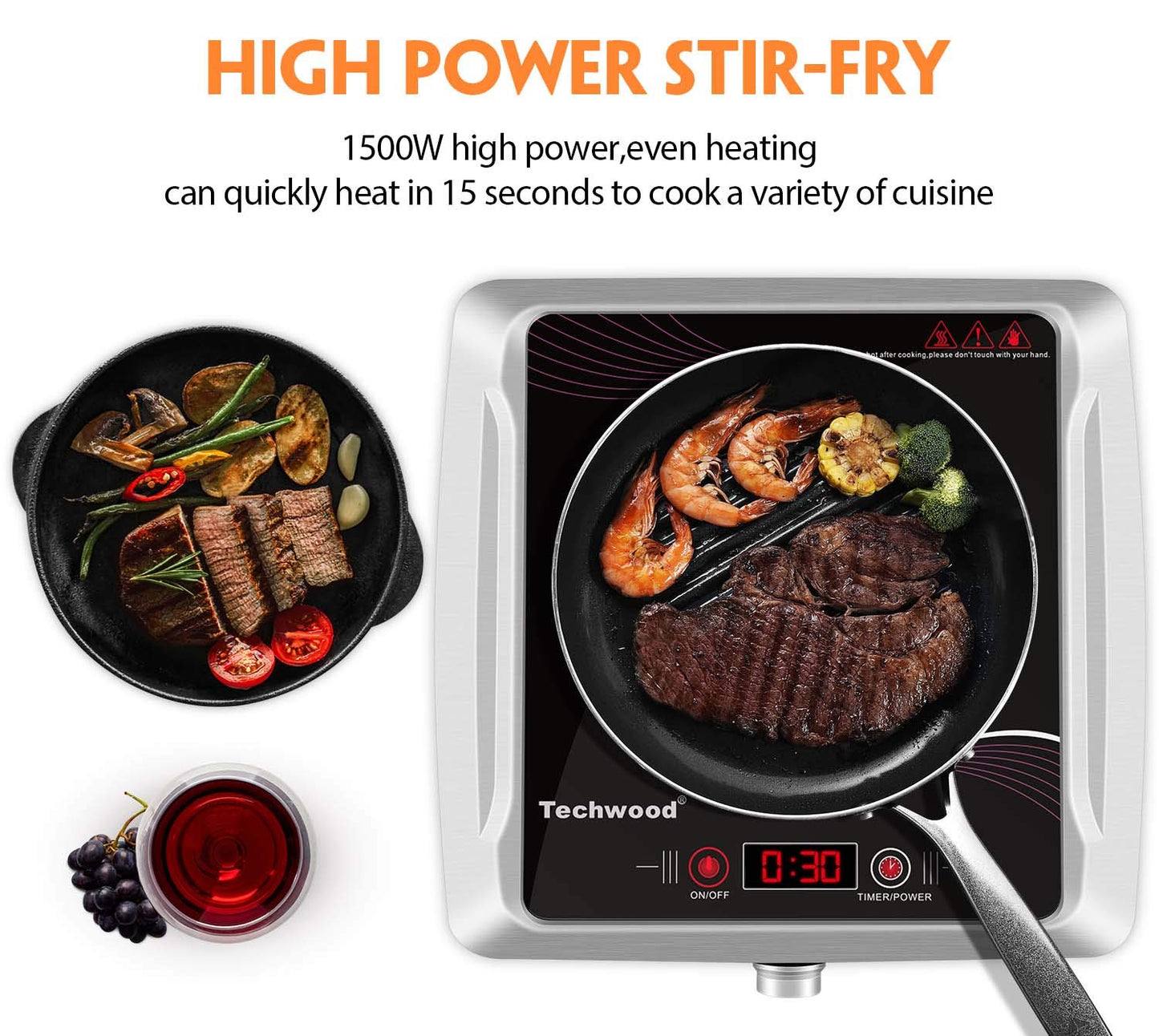 Techwood 1500W Countertop Infrared Ceramic Hot Plate