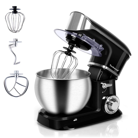 Techwood 6QT Tilt-Head Stand Mixer(Black)
